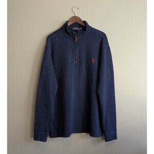 Polo Ralph Lauren Size XLT Quarter Zip Sweatshirt Mens Blue Pullover Tall 1/4